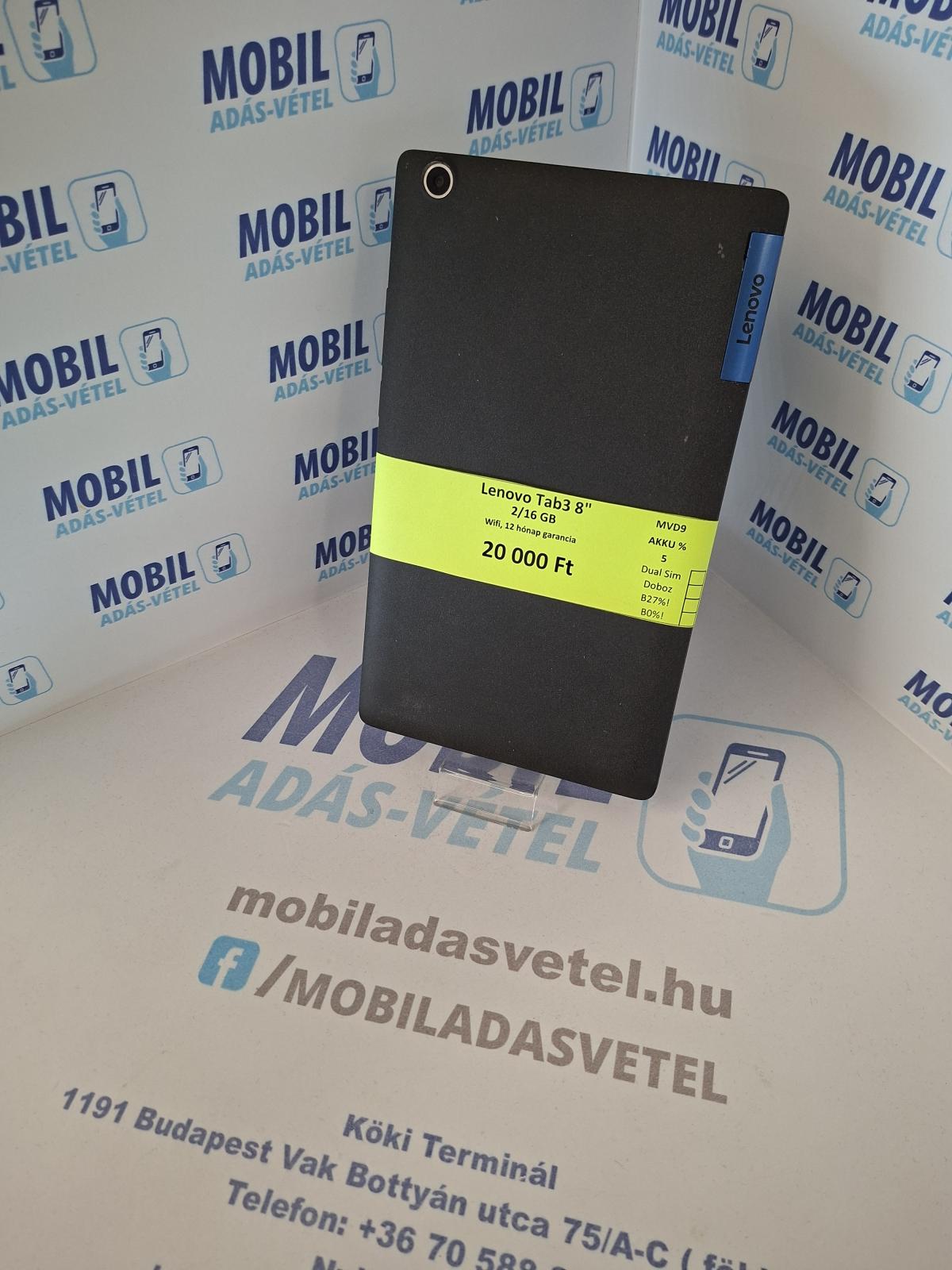 TAB3 8" Wi-Fi 16 GB, 12 hó garancia