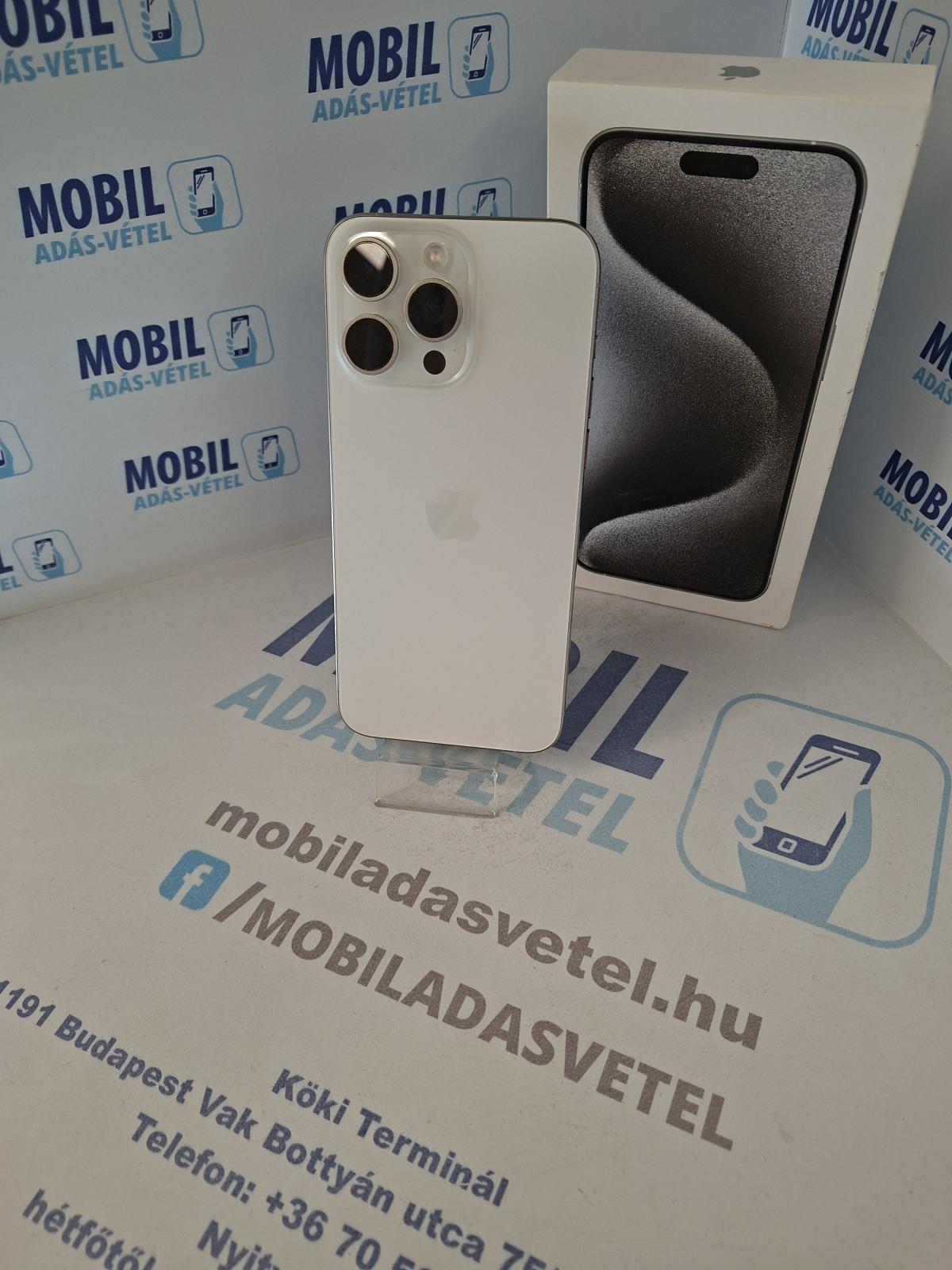 Apple iPhone 15 Pro Max Kártyafüggetlen 256 GB, 12 hó garancia