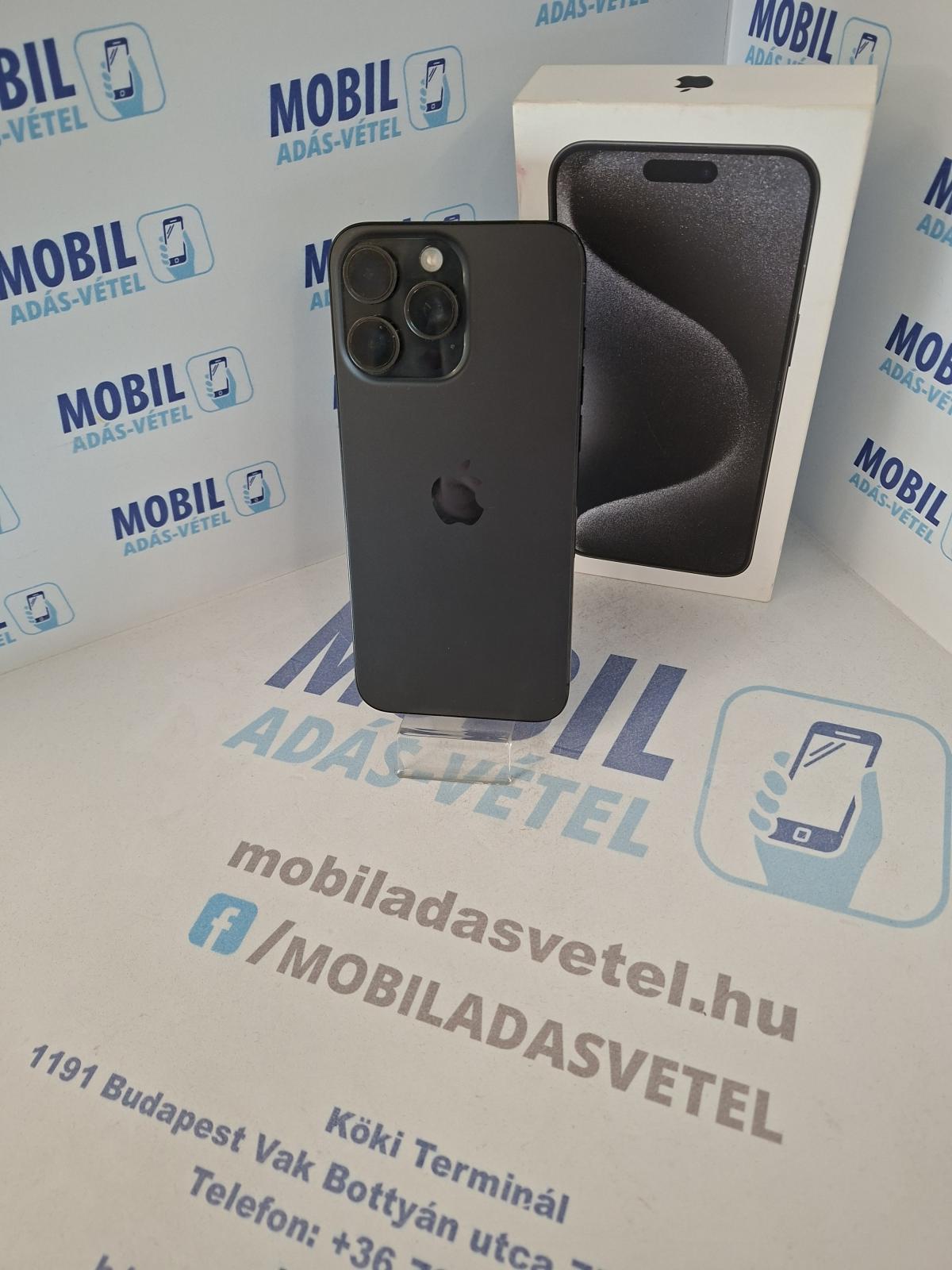 Apple iPhone 15 Pro Max Kártyafüggetlen 256 GB, 12 hó garancia