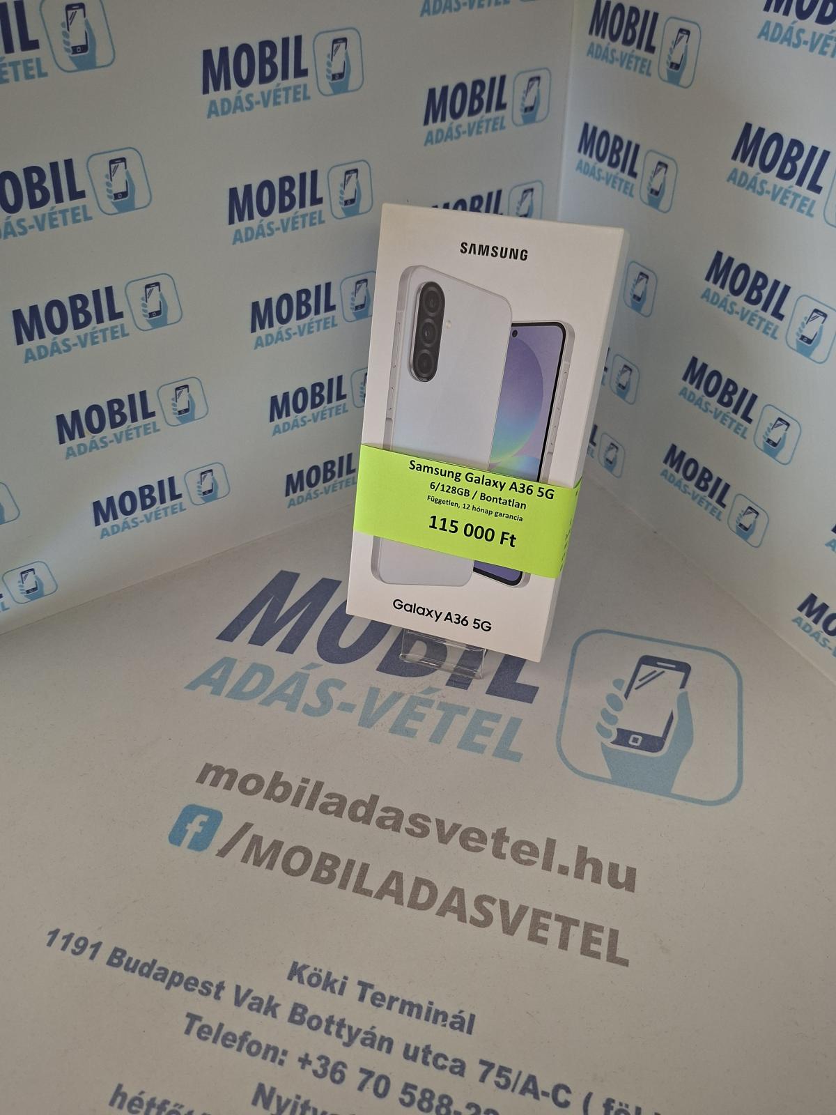 Samsung Galaxy A36 5G Kártyafüggetlen 128 GB 6 GB Ram, 12 hó garancia