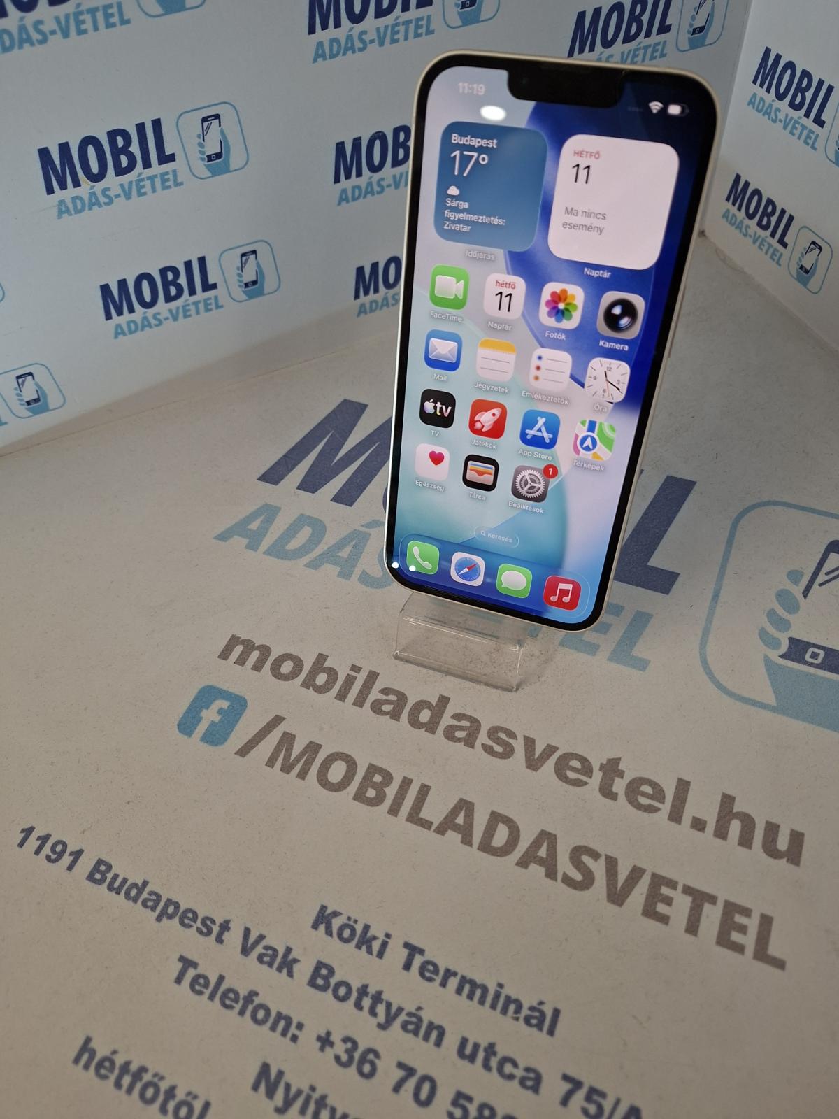 Apple iPhone 13 Kártyafüggetlen 128 GB, 12 hó garancia