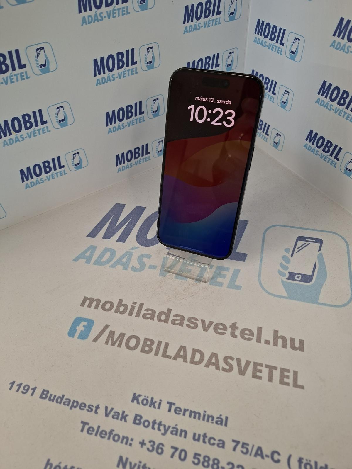Apple iPhone 15 Pro Kártyafüggetlen 128 GB, 12 hó garancia
