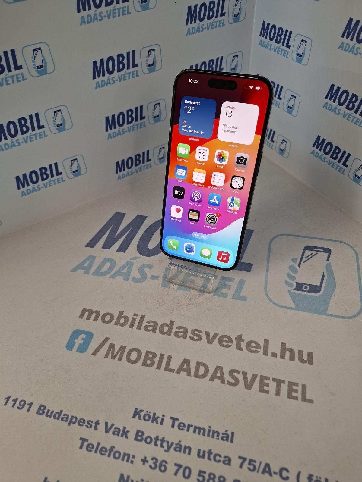 Apple iPhone 15 Pro Kártyafüggetlen 128 GB, 12 hó garancia