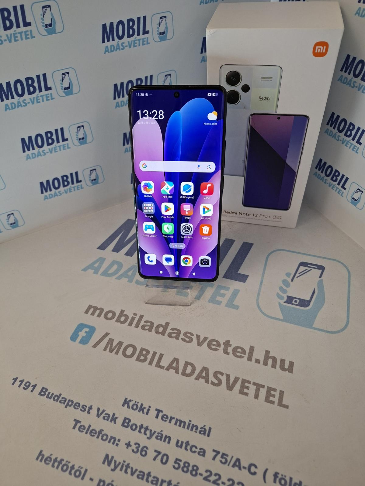 Xiaomi Redmi Note 13 Pro+ Kártyafüggetlen 512 GB 12 GB Ram, 12 hó garancia