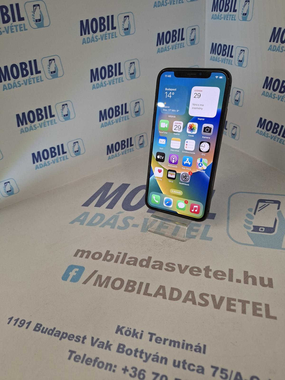 Apple iPhone X Kártyafüggetlen 64 GB, 12 hó garancia