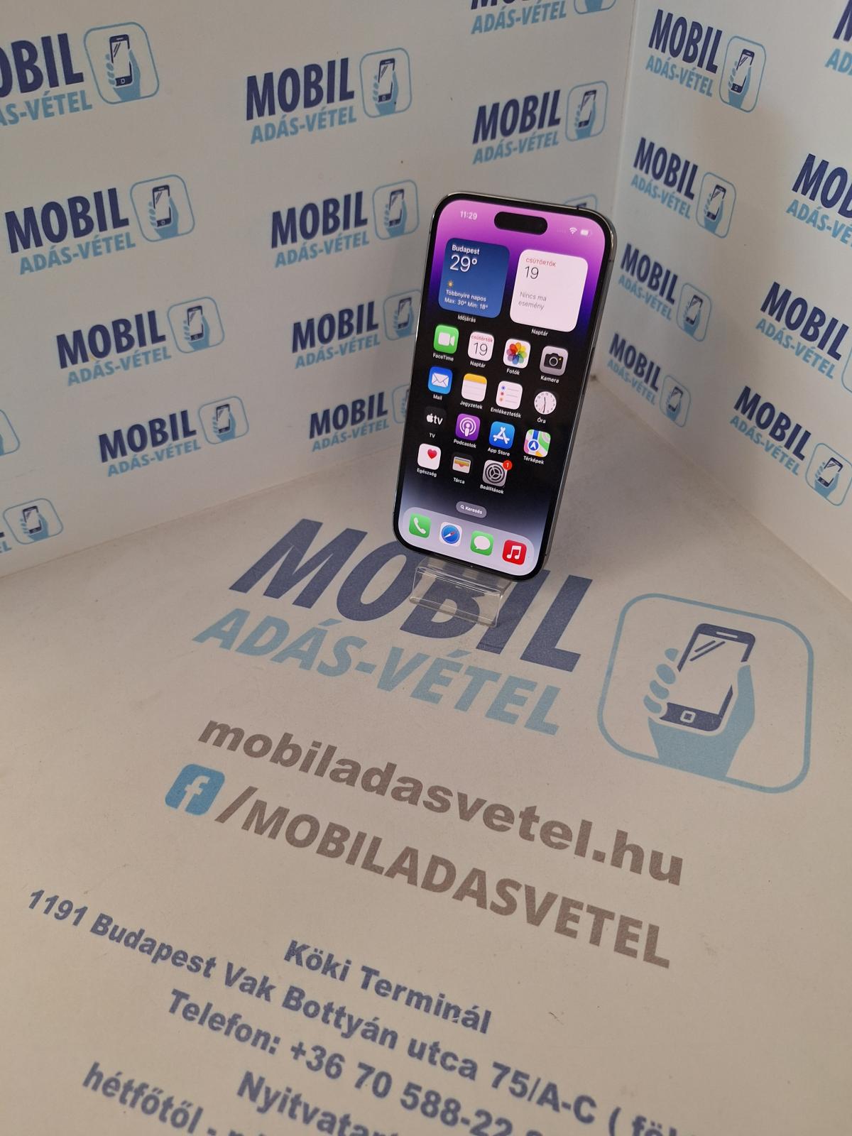 Apple iPhone 14 Pro Kártyafüggetlen 128 GB, 12 hó garancia