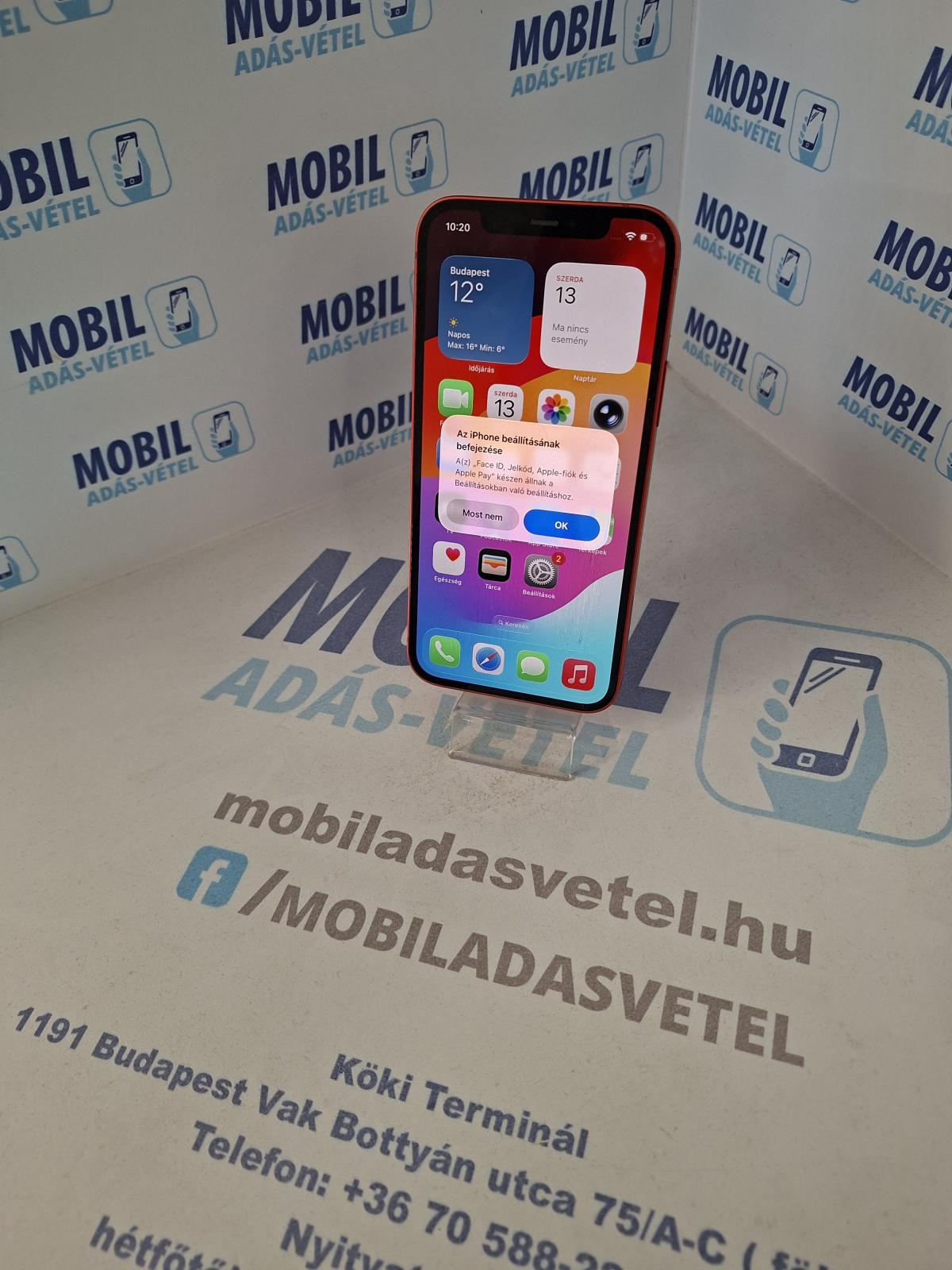 Apple iPhone 12 Kártyafüggetlen 128 GB, 12 hó garancia