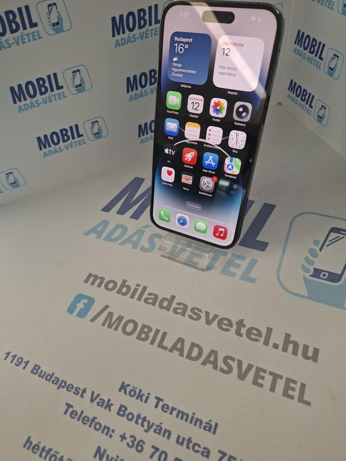 Apple iPhone 14 Pro Max Kártyafüggetlen 128 GB, 12 hó garancia