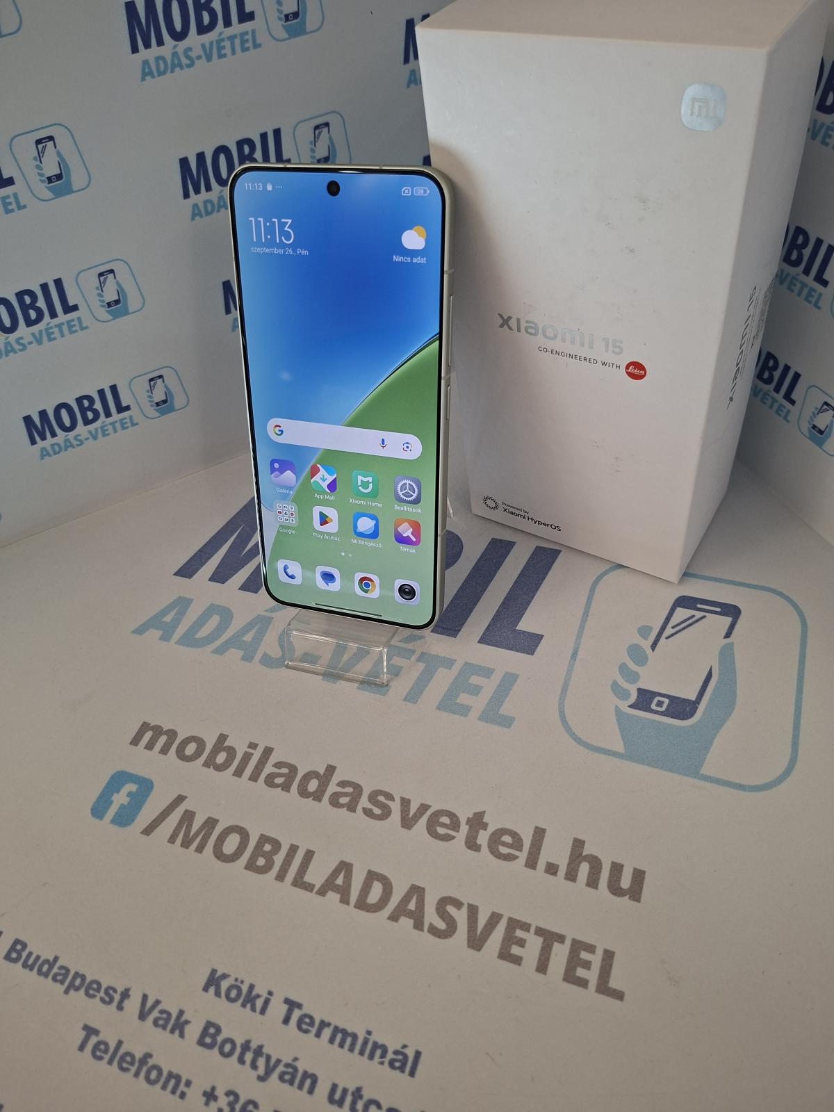 Xiaomi 15 Kártyafüggetlen 256 GB 12 GB Ram, 12 hó garancia