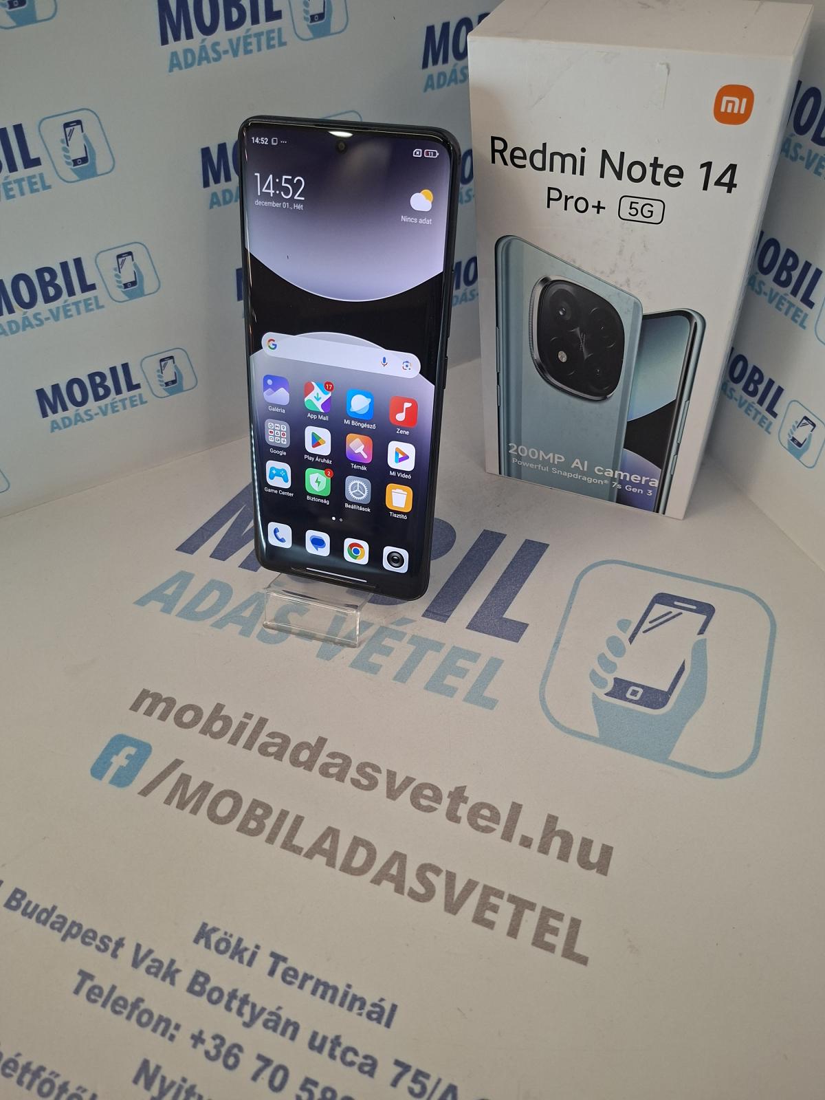 Xiaomi Redmi Note 14 Pro+ 5G Kártyafüggetlen 256 GB 8 GB Ram, 12 hó garancia