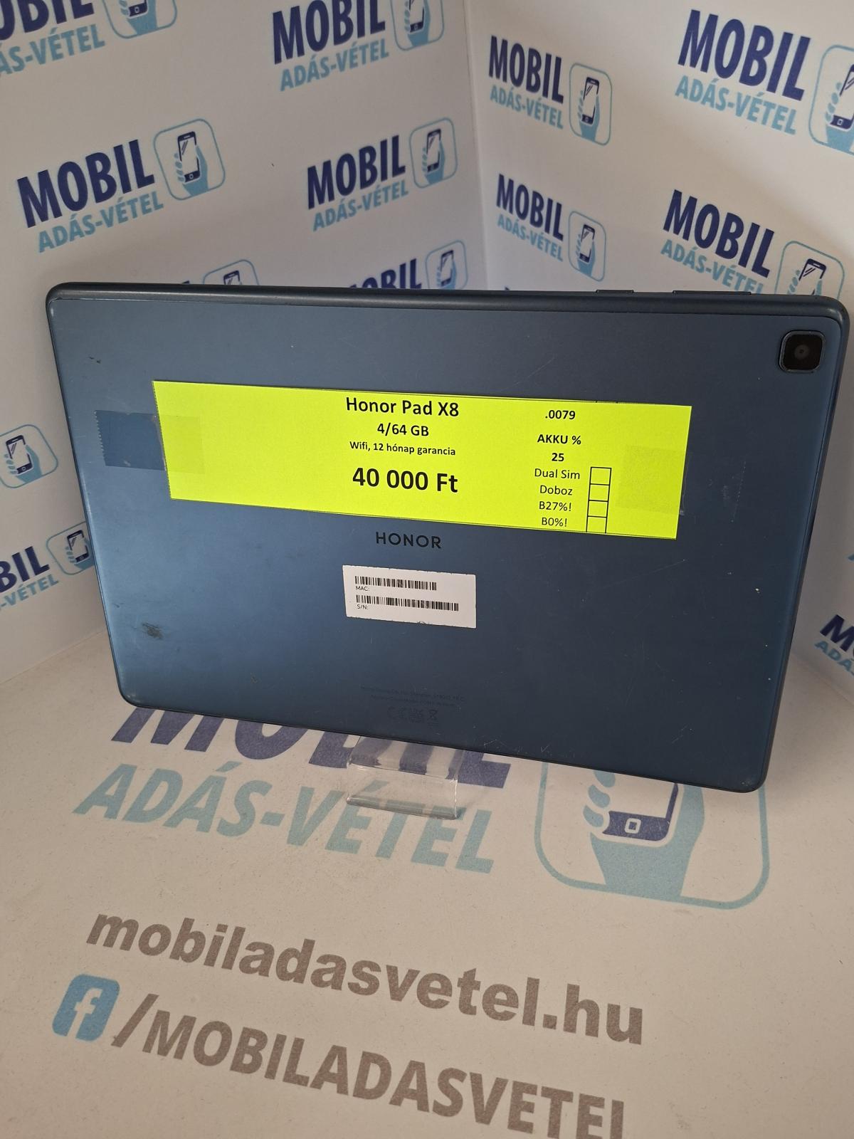 Honor Pad X8 Wi-Fi 64 GB, 12 hó garancia
