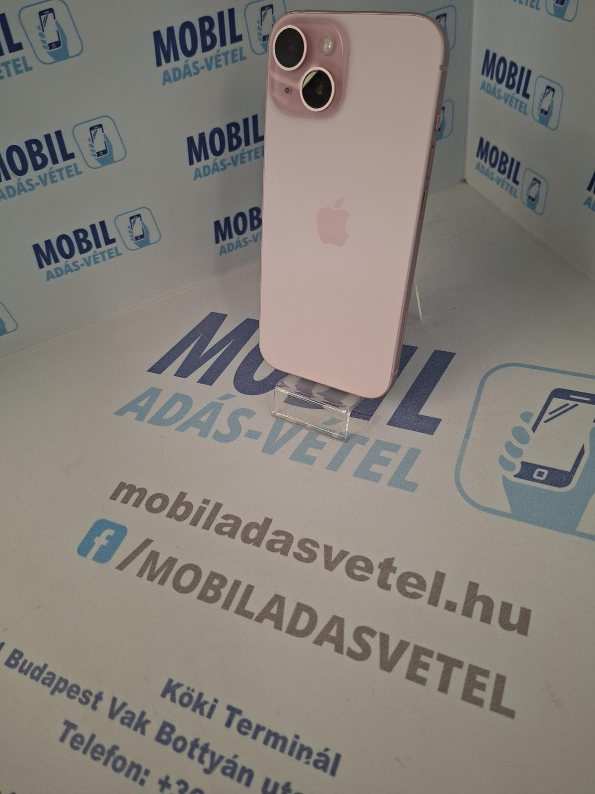 Apple iPhone 15 Kártyafüggetlen 128 GB, 12 hó garancia